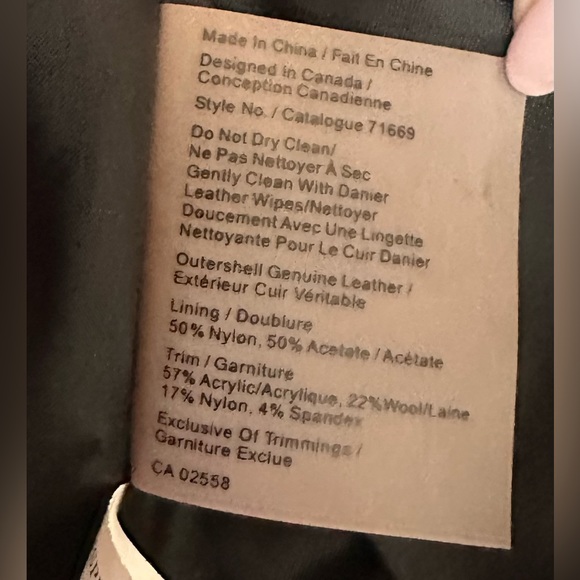 Danier black leather jacket. Size small. Like new - Picture 7 of 8